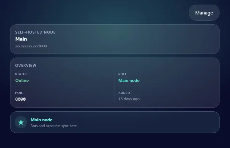 Connect the new OctoBot interface to your node by entering its hostname or IP