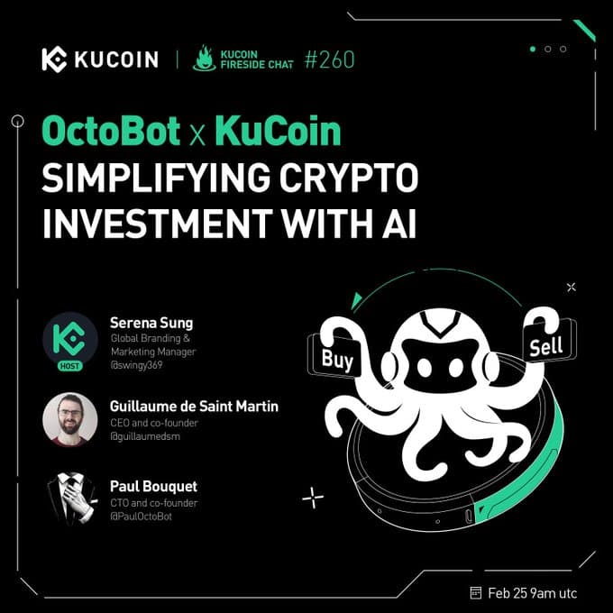 kucoin x octobot fireside chat simplifying crypto investment with ai announcement banner