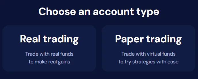 octobot create tradingview bot select paper or real trading