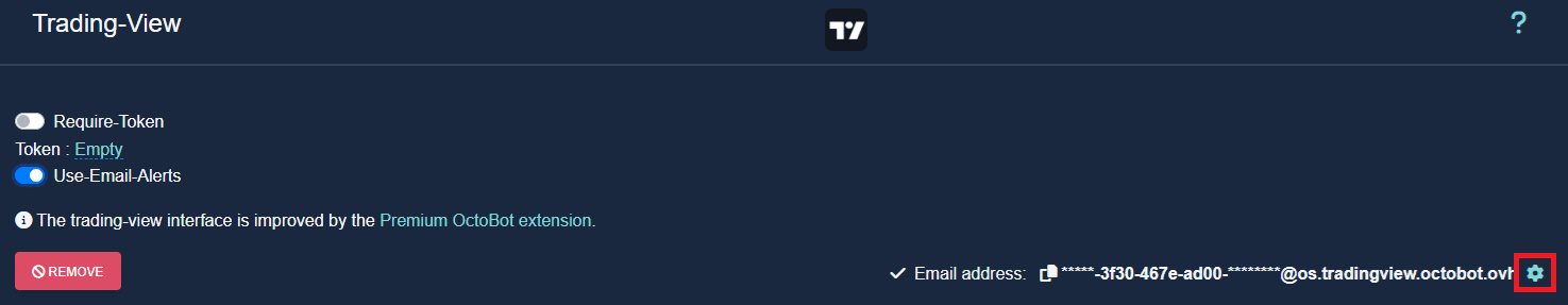 octobot open source configure button tradingview alert email address